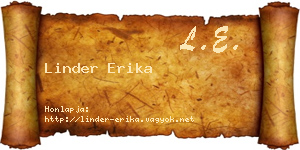 Linder Erika névjegykártya